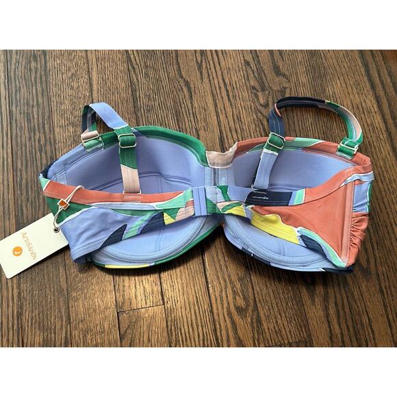 Artesands L'Avana Multi Botticelli Bandeau Bikini Top Size 10 Underwire NWT - Picture 5 of 13